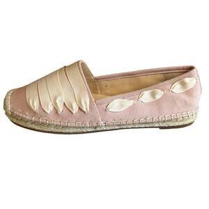 Enzo Angiolini Fenz Pink Canvas Ribbon Trim Espadrilles 8